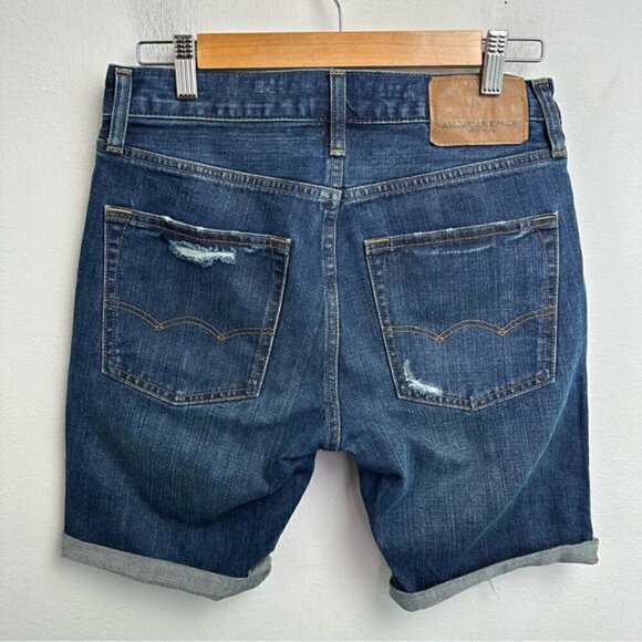 AE Distressed Denim Bermuda Jean Shorts Size 26 - Picture 2 of 4